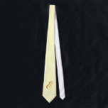 Monogram Yellow Tie<br><div class="desc">No one will look better than you when you wear this tie with your initial on it. Add the initial that you want in the field provided. You can add one or more initials or a name, the choice is yours. The type style, size and colour can also be changed....</div>