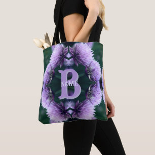 Monogram Your Initial Name Allium Personalised Tote Bag