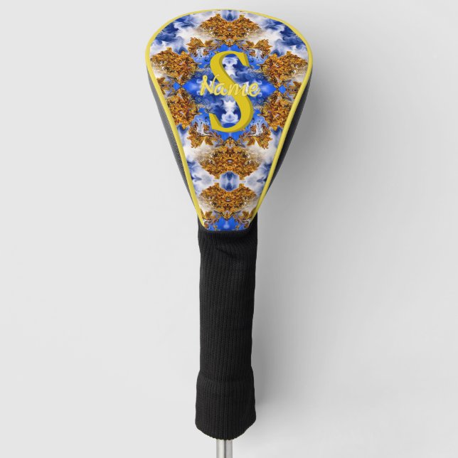Monogram Your Initial Name Colourful Art Custom Golf Head Cover (Front)