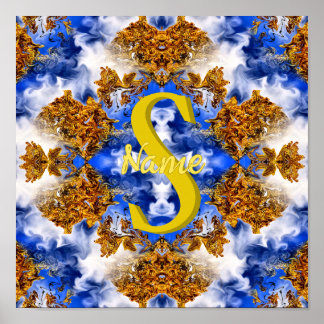 Monogram Your Initial Name Colourful Art Custom Poster