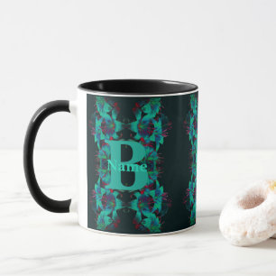 Monogram Your Initial Name Lily Art Personalised Mug