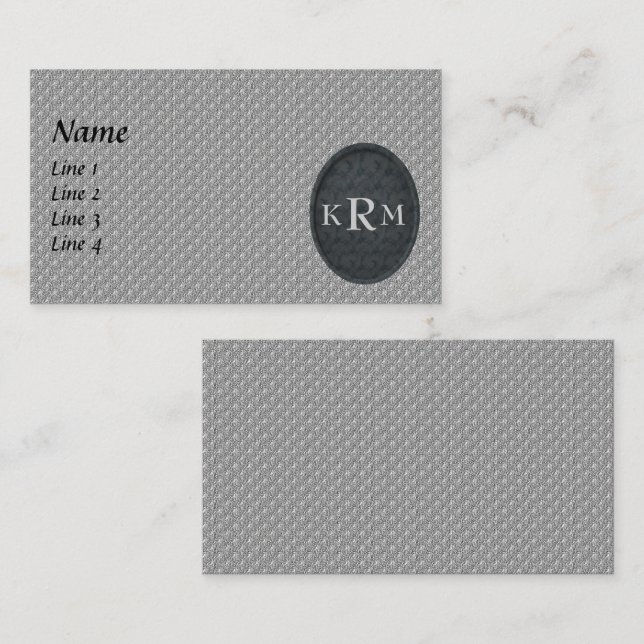 Monogram Your Initials Black And Silver Business Card (Front/Back)