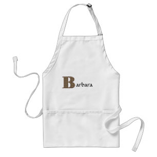 Monogram Your Name B Elegant Floral Apron