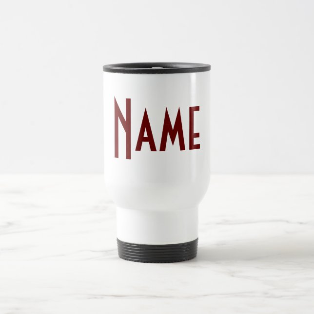 Monogram Your Name Bold Letters Personalised Travel Mug (Center)