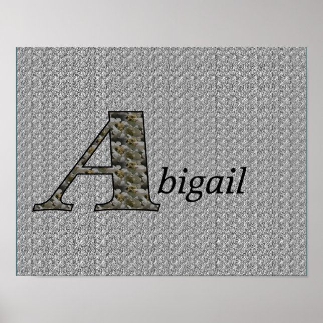 Monogram Your Name Initial A Hydrangea Floral Post Poster (Front)