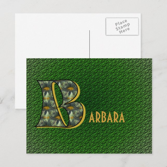 Monogram Your Name Initial B Daisies Postcard (Front/Back)