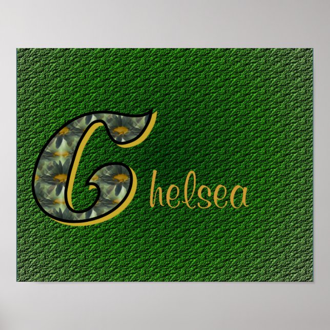 Monogram Your Name Initial C Daisies Poster (Front)