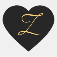 Monogram Z, gold coloured initial Z on black
