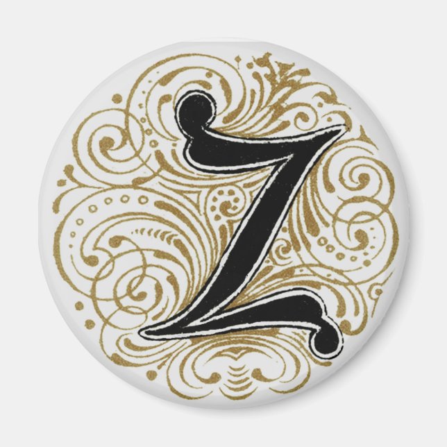 Monogram 'Z' in Gold - Magnet (Front)
