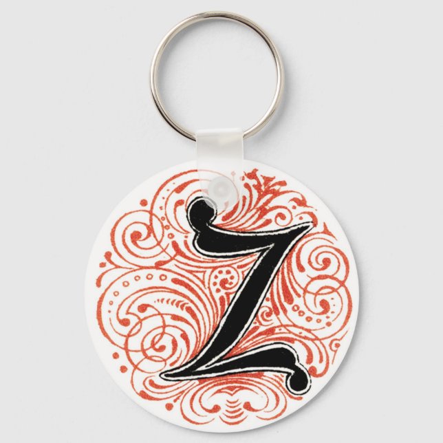 Monogram 'Z' in Red - Keychain (Front)