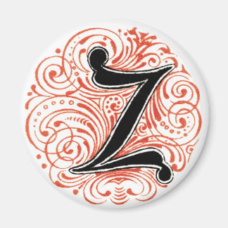 Monogram 'Z' in Red - Magnet
