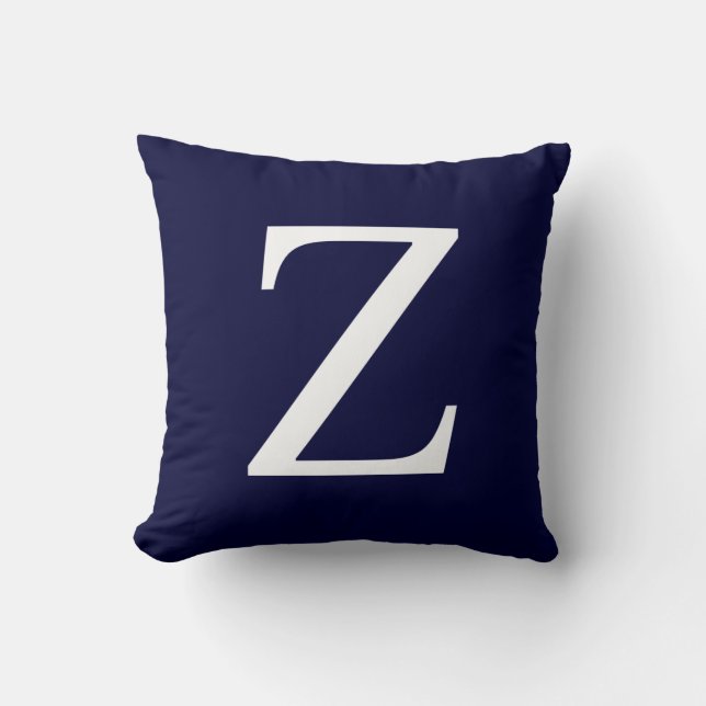 Monogram Z On Navy Blue Cushion (Front)