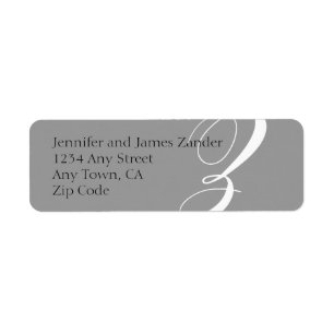 Monogram Z Return Address Labels Grey