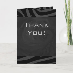 Monogram Zebra Black and Grey Card