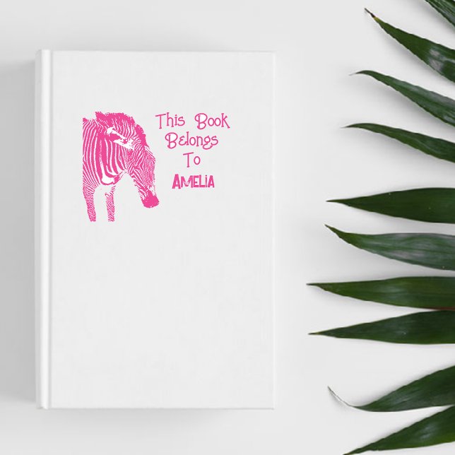 Monogram Zebra This Book Belongs To Self-inking Stamp (Creator Uploaded)