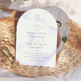 Monograma Formal Invitación de Boda Elegante Invitation