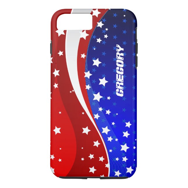 Monogramed Abstract American Flag Design Case-Mate iPhone Case (Back)