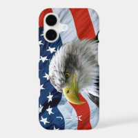 Monogramed Bald Eagle and American Flag