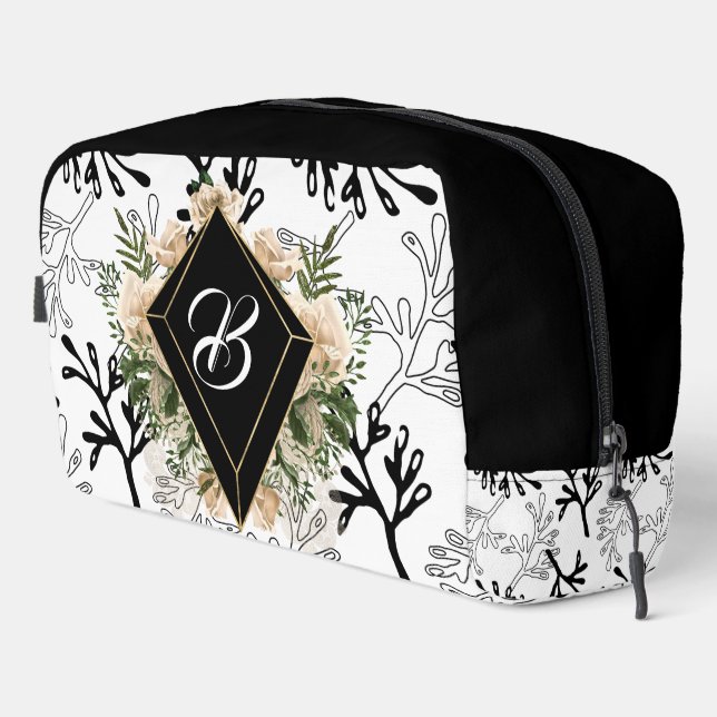 Monogramed Black Diamond Dopp Kit (Right Corner)