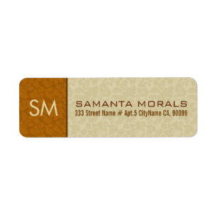 Monogramed Bold Modern Beige & Brown Damasks