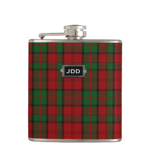 Monogramed Clan Dunbar Tartan Plaid Flask