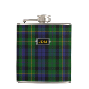 Monogramed Clan MacBride Tartan Plaid Flask