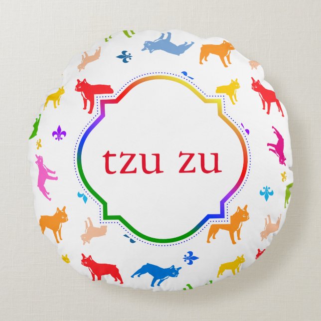 Monogramed French Bulldog Pillow (Front)