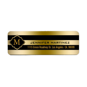 Monogramed Gold Stripes Geometric Pattern