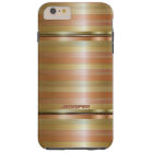 Monogramed Metallic Copper Stripes Gold Accents