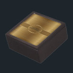 Monogramed Metallic Gold Brushed Aluminium Look Gift Box<br><div class="desc">Elegant metallic gold design with brushed aluminium texture look. Optional monogram</div>