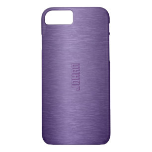Monogramed Metallic Purple Brushed Aluminium Look Case-Mate iPhone Case