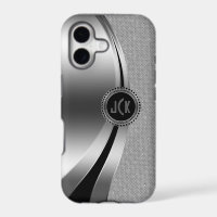 Monogramed Metallic Silver & Diamonds Glitter