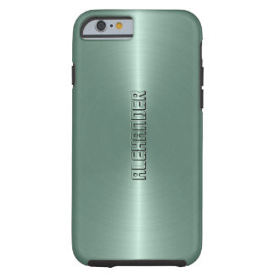 Monogramed Mint-Green Metallic Background Tough iPhone 6 Case