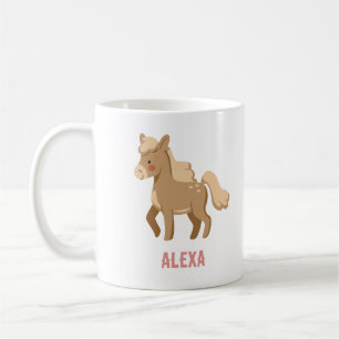 Monogramed Personalised Pony Equestrian Horse Girl Coffee Mug