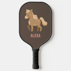 Monogramed Personalised Pony Equestrian Horse Girl Pickleball Paddle