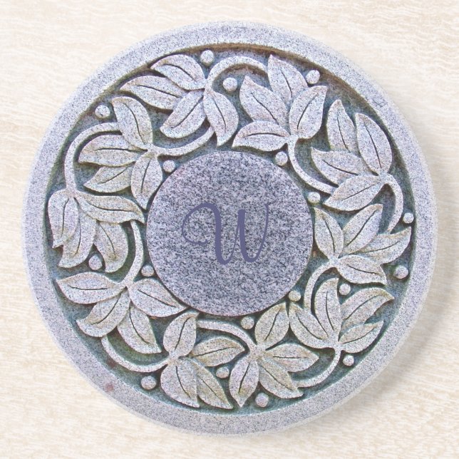 Monogramed Sandstone Drink Coasters (Front)