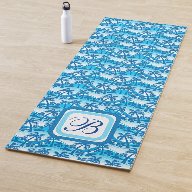 Monogramed Summer Palm Trees Yoga Mat (In Situ)