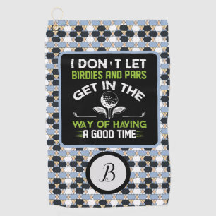Monogramed Typography Humour Golf Towel