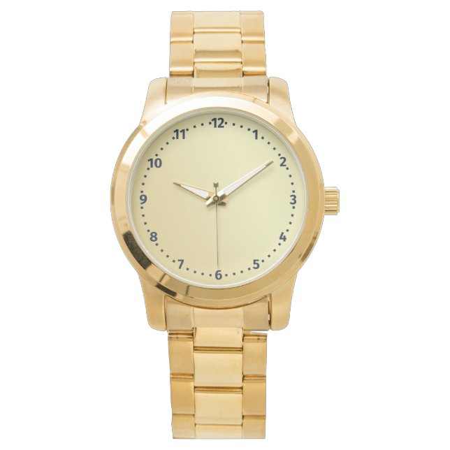  Monogramed Unisex Oversized Gold Bracelet Watch (Front)