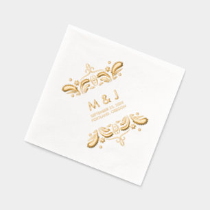 Monogramed Vintage Ornamental Foil Napkins