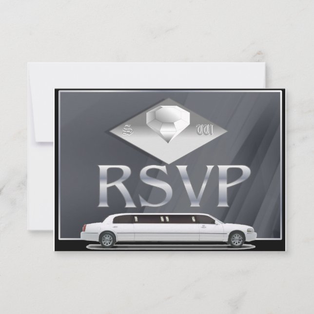 Monogramed Wedding RSVP Cards (Front)