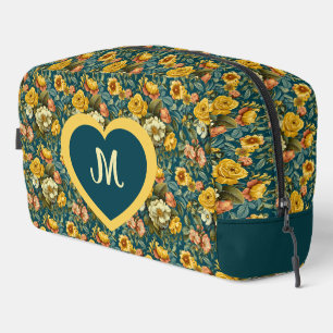 Monogramed Yellow Roses Dopp Kit