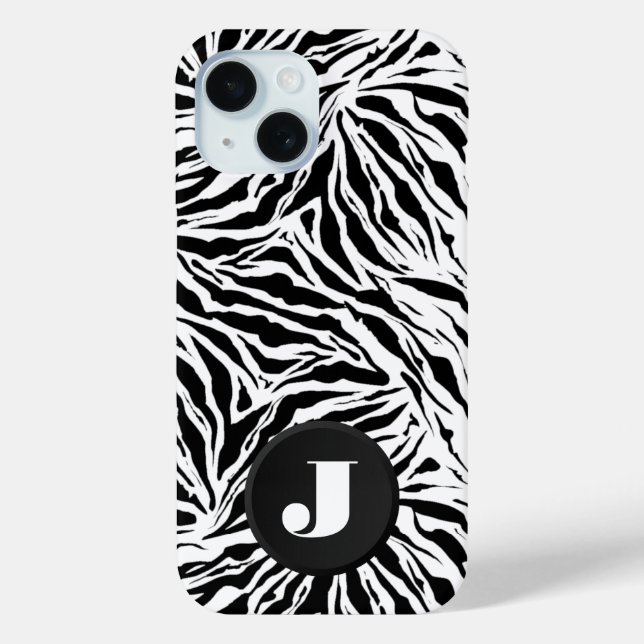 Monogramed Zebra Print Case-Mate iPhone Case (Back)