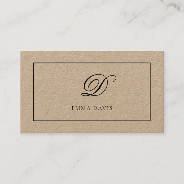 Monogramma Elegante Incorniciato Business Card (Front)