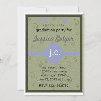 Monogrammed 2012 Graduation Party Invitation