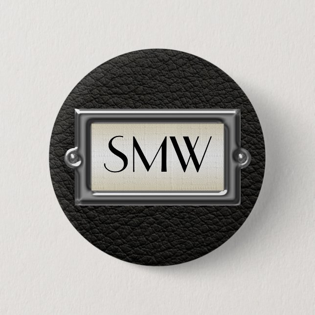 Monogrammed 3-Letter Executive Men's Personalised 6 Cm Round Badge (Front)