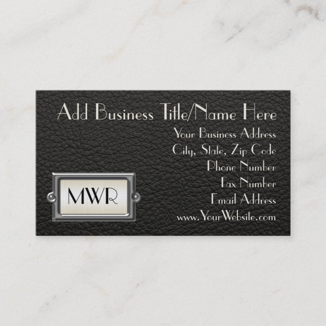Monogrammed 3-Letter Executive Men's Personalised Business Card (Front)