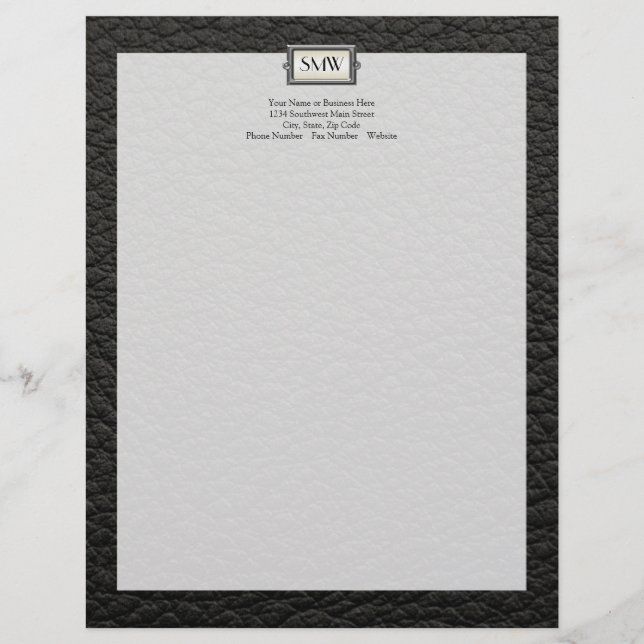 Monogrammed 3-Letter Executive Men's Personalised Letterhead Design (Front)