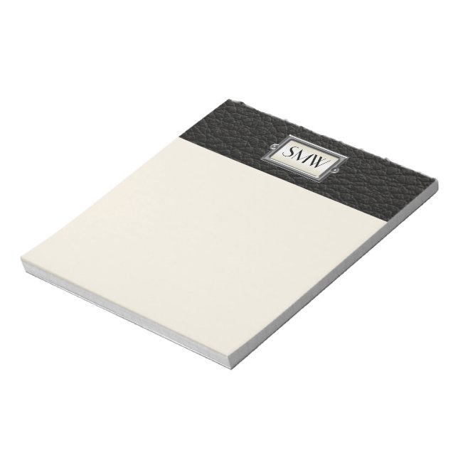 Monogrammed 3-Letter Executive Men's Personalised Notepad (Rotated)