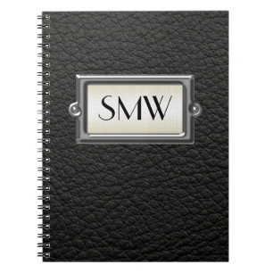 Monogrammed 3-Letter Executive Men's Personalised Spiral Notebook